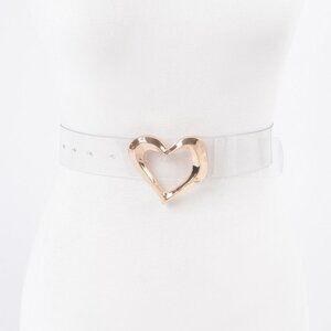 Heart Shape Metal Buckle Plus Size Clear Belt